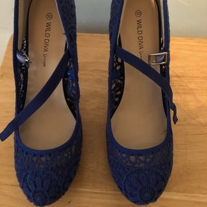 Royal Blue Lace Heels